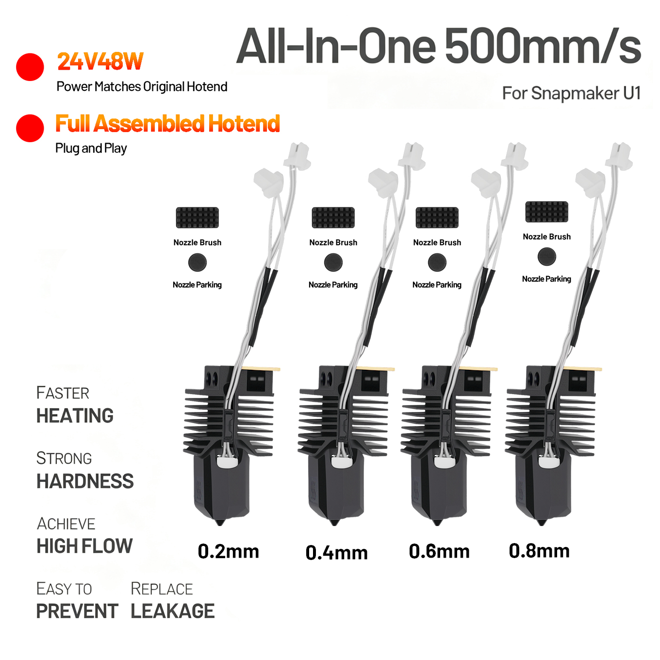 스냅메이커 U1용 핫엔드 24V 48W 세라믹 히터 키 - High Flow Ceramic Hotend 리뷰 및 가격